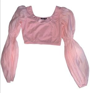 Puffy sleeve crop top
